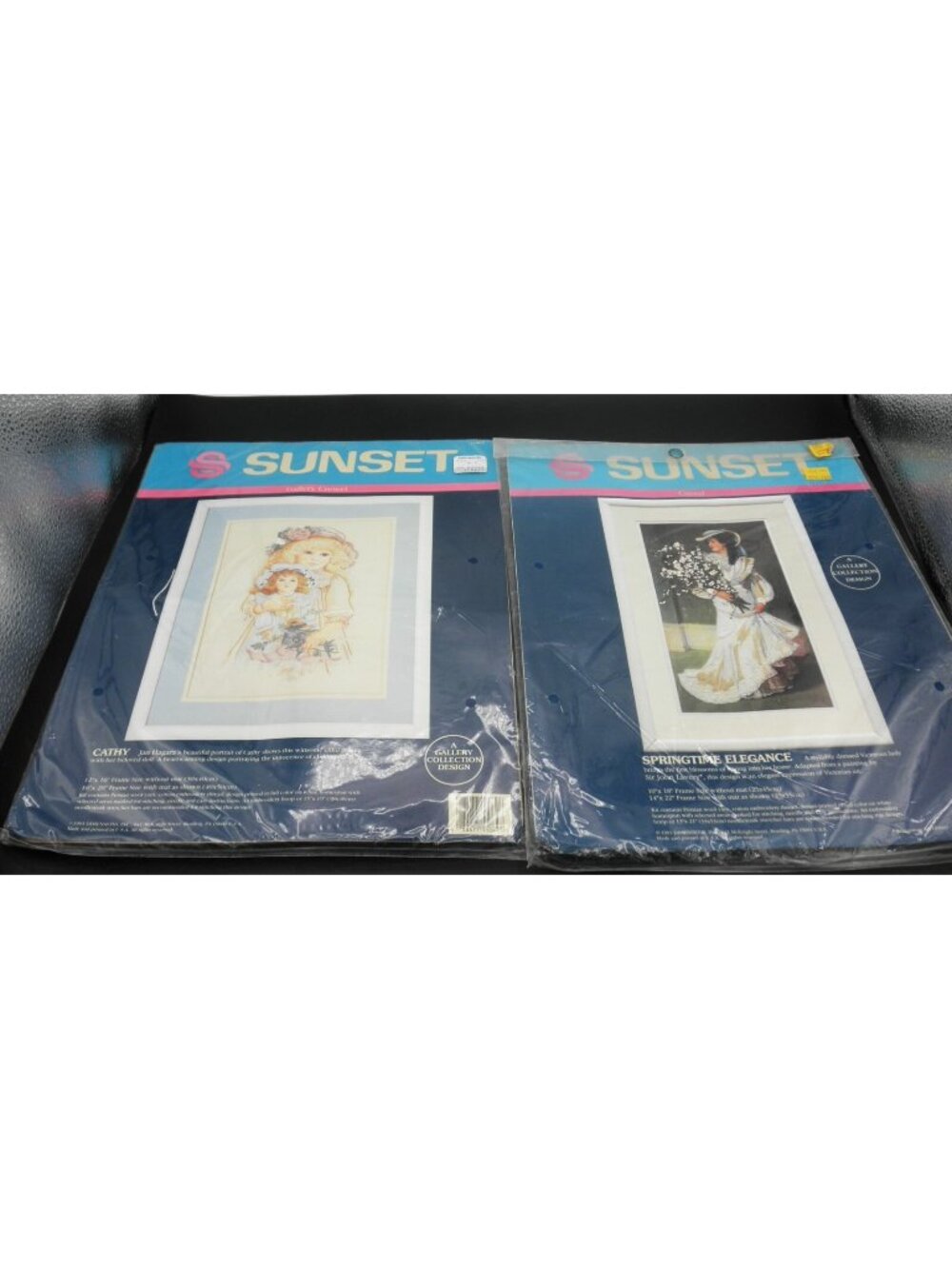 Sunset Gallery Crewel Embroidery Kits Lot of 2 Springtime Elegance & Cathy